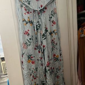 Forever21 Floral stripe paper bag pants